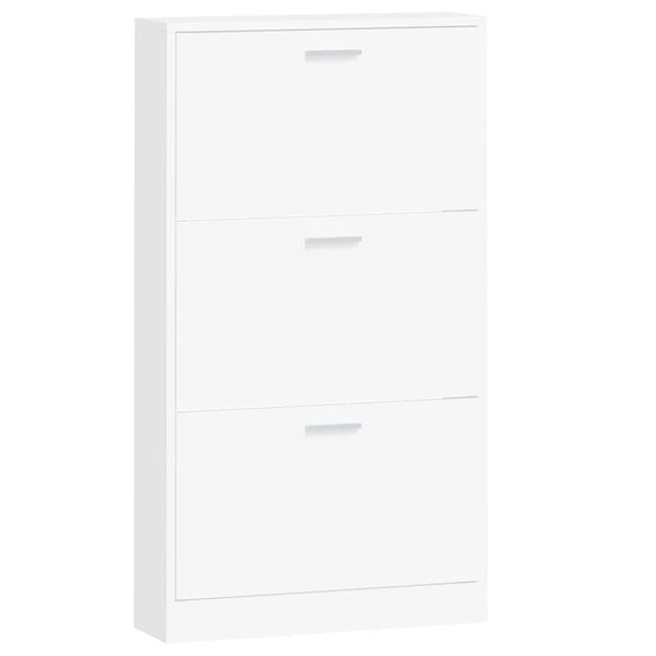 Shoe Cabinet White 59X17x108 Cm Engineered Wood Shoe Cabinets