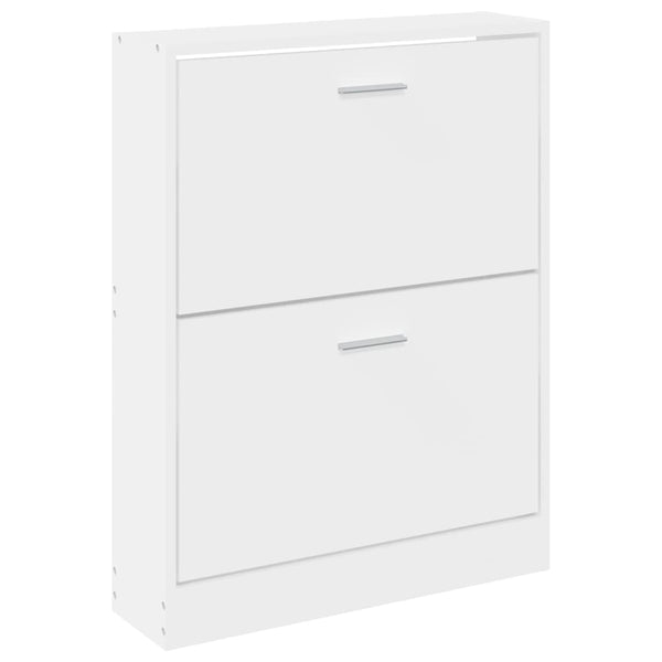 Shoe Cabinet White 59X17x81 Cm Engineered Wood Shoe Cabinets