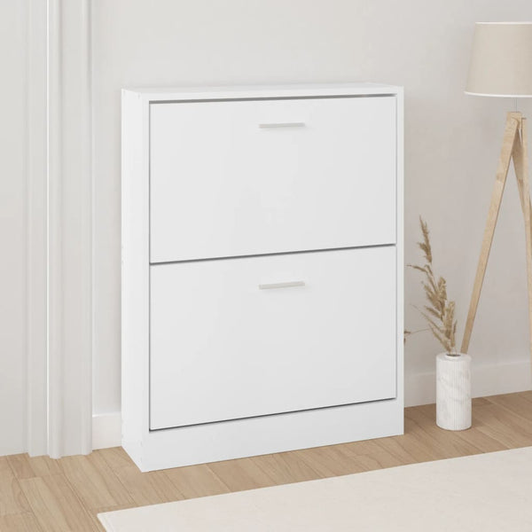 Shoe Cabinet White 59X17x81 Cm Engineered Wood Shoe Cabinets