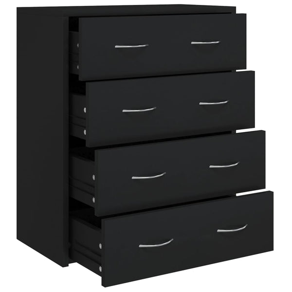 Sideboard With 4 Drawers 60X30.5X71 Cm Black Sideboards & Buffets