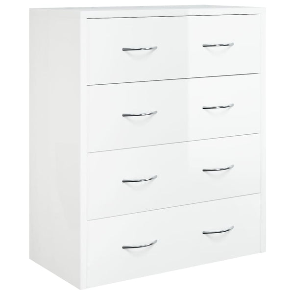 Sideboard With 4 Drawers 60X30.5X71 Cm High Gloss White Sideboards & Buffets
