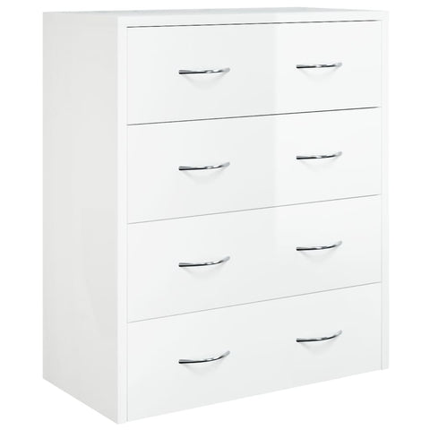 Sideboard With 4 Drawers 60X30.5X71 Cm High Gloss White Sideboards & Buffets
