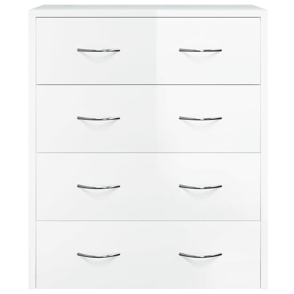 Sideboard With 4 Drawers 60X30.5X71 Cm High Gloss White Sideboards & Buffets