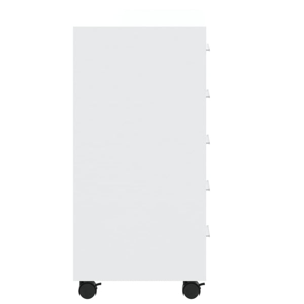 Drawer Cabinet With Castors High Gloss White Engineered Wood Cabinets & Cupboards