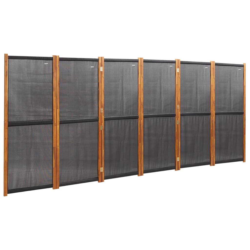 Screens & Room Dividers 6 Panel Room Divider Black 420X180 Cm