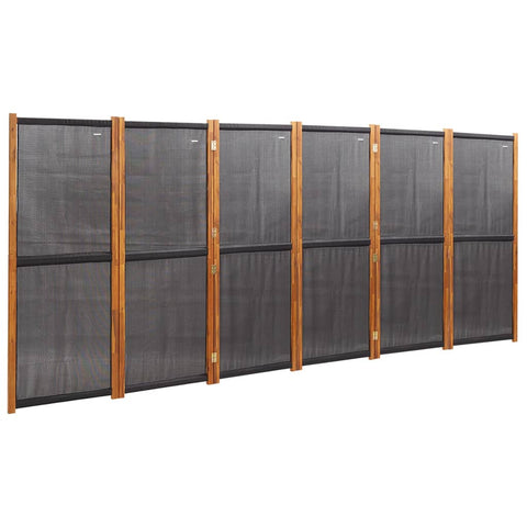 6-Panel Room Divider Black 420X180 Cm