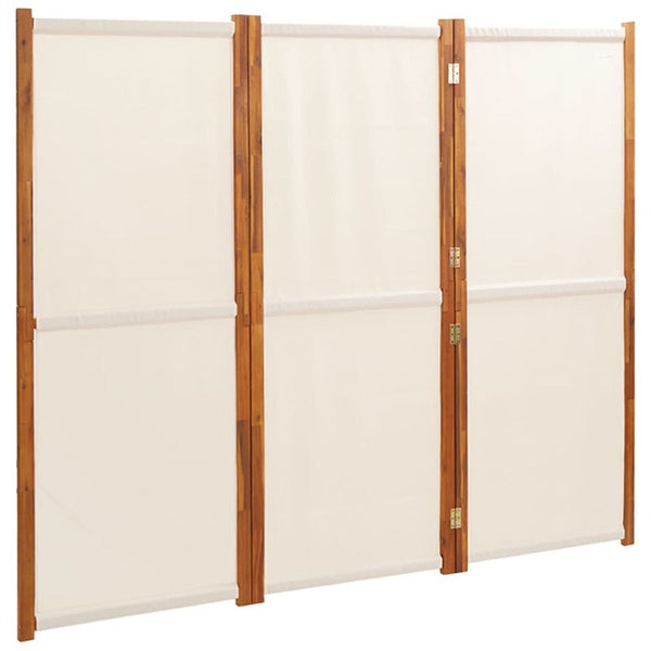 Screens & Room Dividers 3 Panel Room Divider Cream White 210X180 Cm