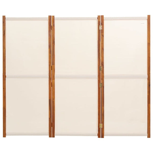 Screens & Room Dividers 3 Panel Room Divider Cream White 210X180 Cm