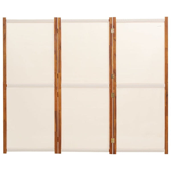 3-Panel Room Divider Cream White 210X180 Cm
