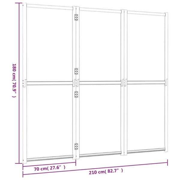Screens & Room Dividers 3 Panel Room Divider Cream White 210X180 Cm