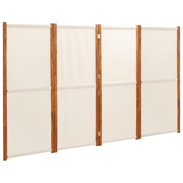 4-Panel Room Divider Cream White 280X180 Cm