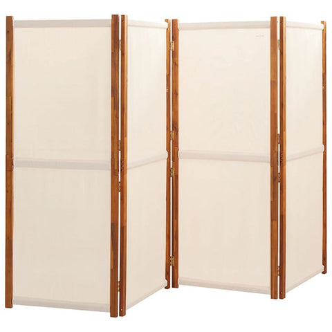 4 Panel Room Divider Cream White 280X180 Cm Screens & Room Dividers