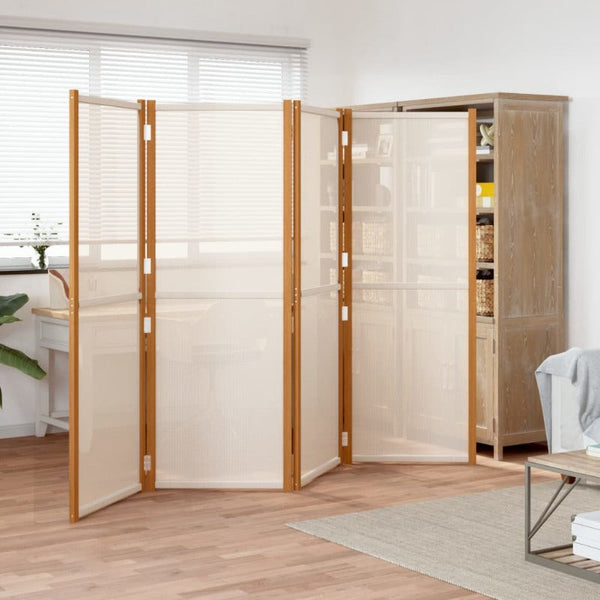 Screens & Room Dividers 4 Panel Room Divider Cream White 280X180 Cm