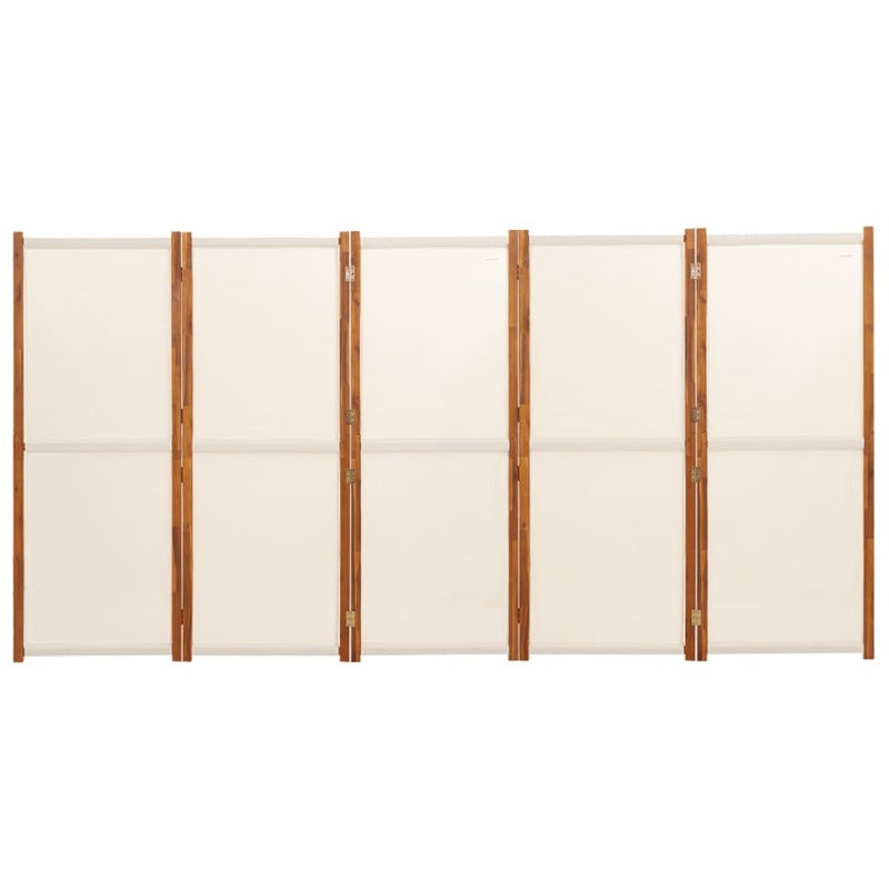 Screens & Room Dividers 5 Panel Room Divider Cream White 350X180 Cm