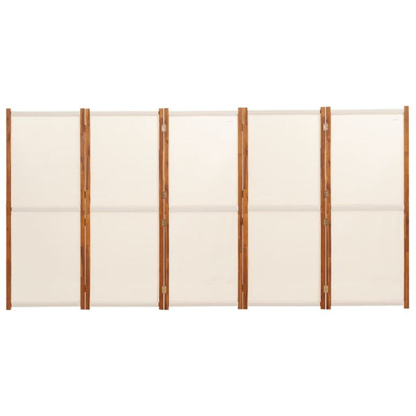 Screens & Room Dividers 5 Panel Room Divider Cream White 350X180 Cm