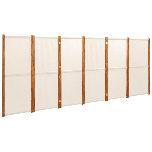 Screens & Room Dividers 6 Panel Room Divider Cream White 420X180 Cm