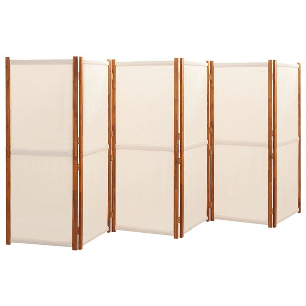 Screens & Room Dividers 6 Panel Room Divider Cream White 420X180 Cm