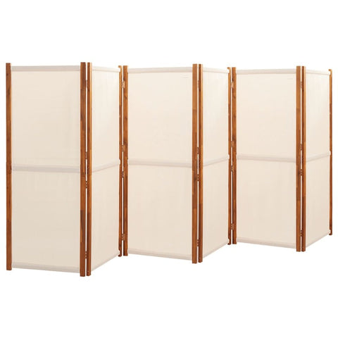 6 Panel Room Divider Cream White 420X180 Cm Screens & Room Dividers