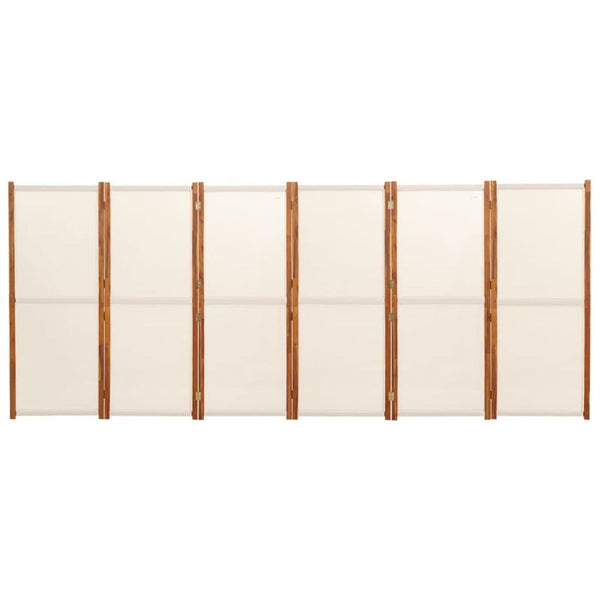 Screens & Room Dividers 6 Panel Room Divider Cream White 420X180 Cm
