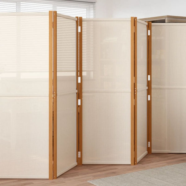 Screens & Room Dividers 6 Panel Room Divider Cream White 420X180 Cm