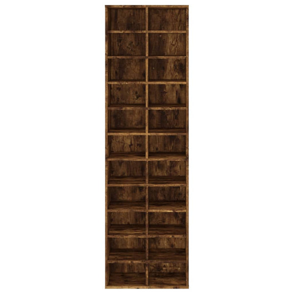 Shoe Cabinet Smoked Oak 54X34x183 Cm Engineered Wood Shoe Cabinets