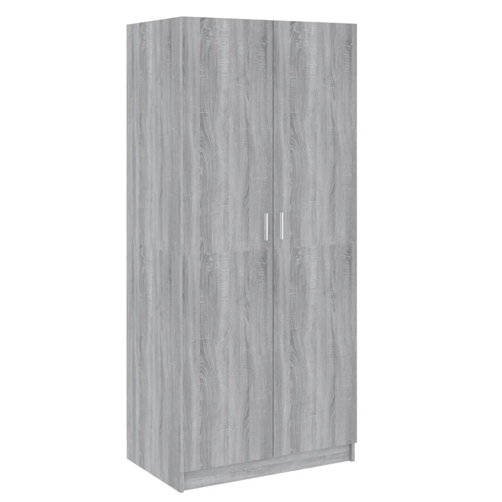 Wardrobe Grey Sonoma 80X52x180 Cm Engineered Wood Wardrobes