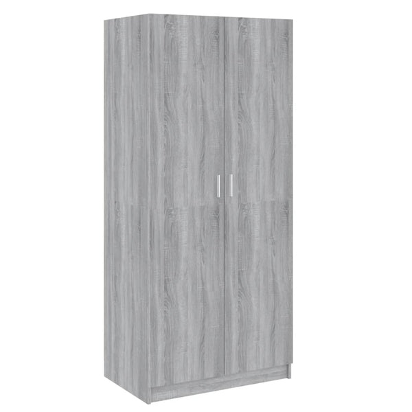 Wardrobe Grey Sonoma 80X52x180 Cm Engineered Wood Wardrobes