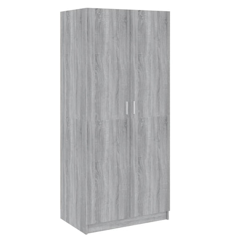 Wardrobe Grey Sonoma 80X52x180 Cm Engineered Wood Wardrobes