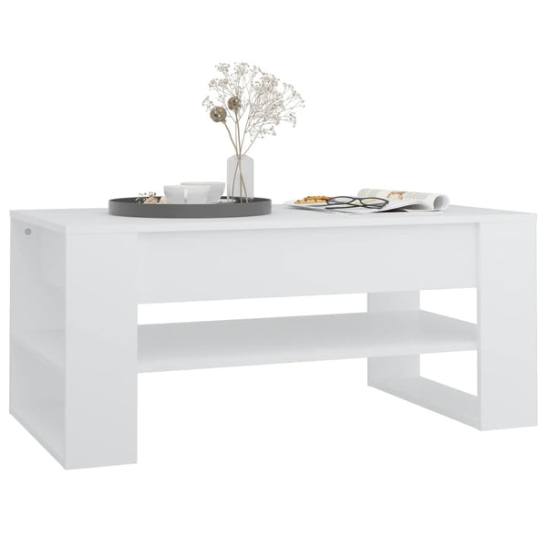 Coffee Table White 102X55x45 Cm Engineered Wood Coffee Tables