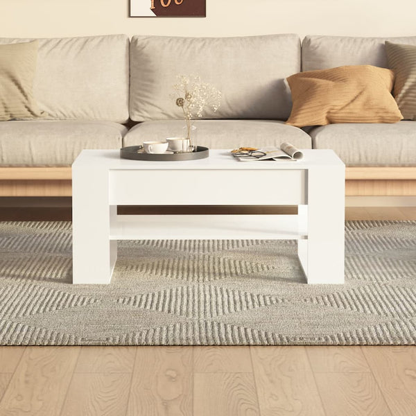 Coffee Table High Gloss White 102X55x45 Cm Engineered Wood Coffee Tables