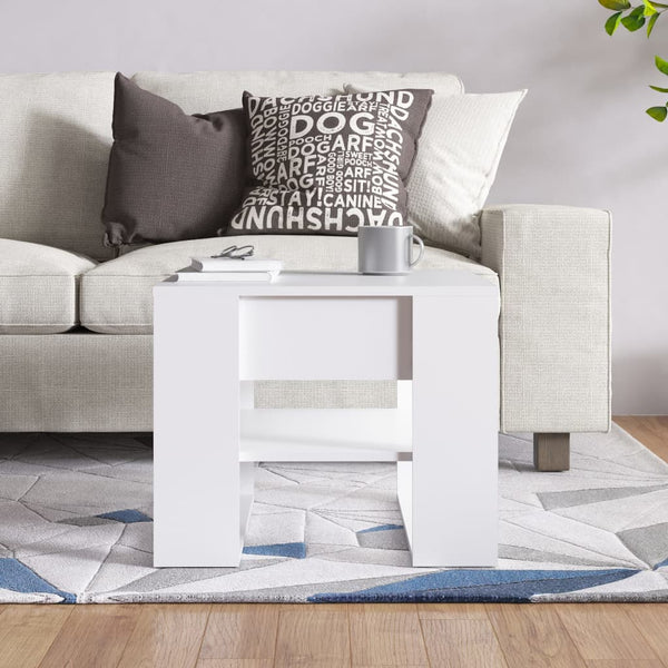Coffee Table White 55.5X55x45 Cm Engineered Wood Coffee Tables