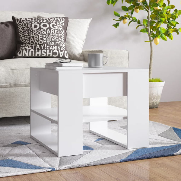 Coffee Table White 55.5X55x45 Cm Engineered Wood Coffee Tables