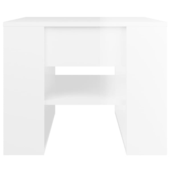Coffee Table High Gloss White 55.5X55x45 Cm Engineered Wood Coffee Tables