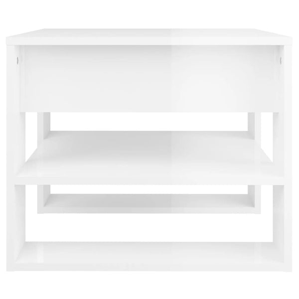 Coffee Table High Gloss White 55.5X55x45 Cm Engineered Wood Coffee Tables