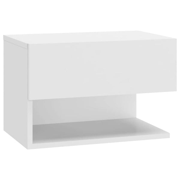 Wall-Mounted Bedside Cabinets 2 Pcs White