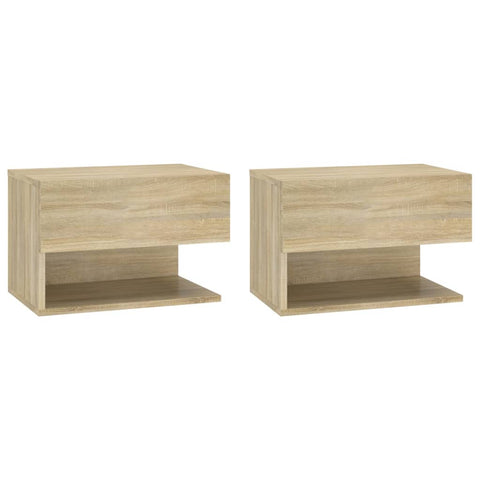 Wall Mounted Bedside Cabinets 2 Pcs Sonoma Oak Cabinets & Cupboards