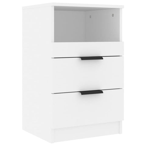 Bedside Cabinet White Engineered Wood Bedside Tables