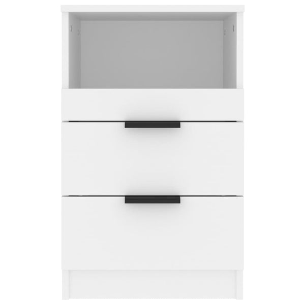Bedside Cabinet White Engineered Wood Bedside Tables