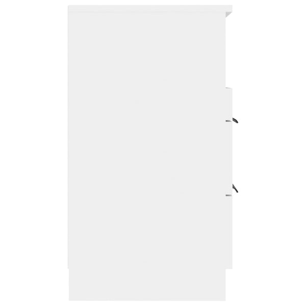 Bedside Cabinet White Engineered Wood Bedside Tables