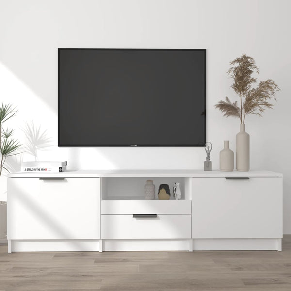 Tv Cabinet White 140X35x40 Cm Engineered Wood Tv Stands & Entertainment Units