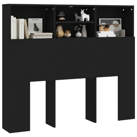 Headboard Cabinet Black 120X19x103.5 Cm
