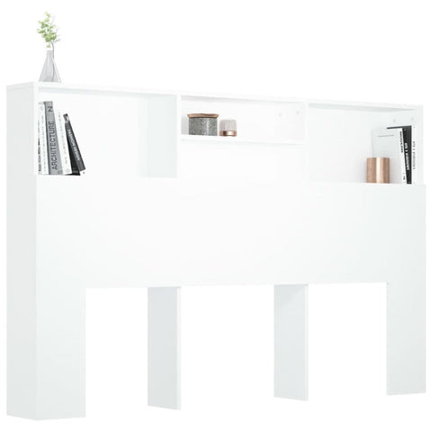 Vidaxl Headboard Cabinet White 160X19x103.5 Cm