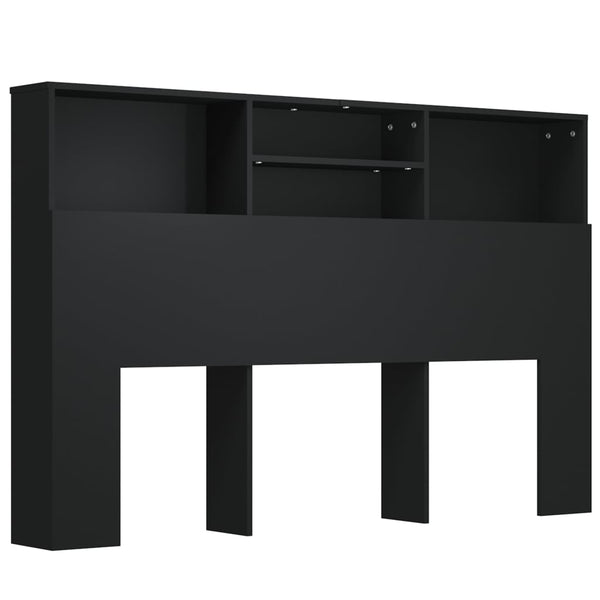 Headboard Cabinet Black 160X19x103.5 Cm Headboards & Footboards