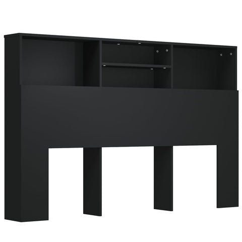 Headboard Cabinet Black 160X19x103.5 Cm Headboards & Footboards