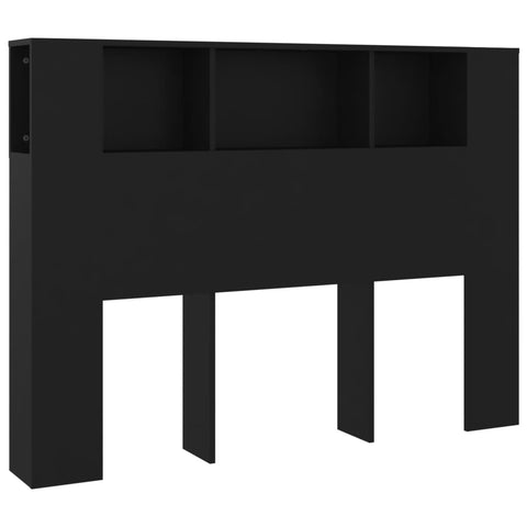Headboard Cabinet Black 140X18.5X104.5 Cm Headboards & Footboards