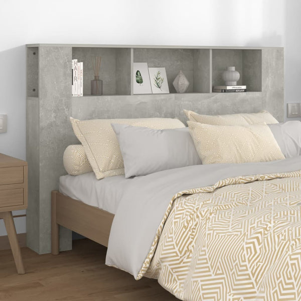 Headboard Cabinet Concrete Grey 160X18.5X104.5 Cm Headboards & Footboards