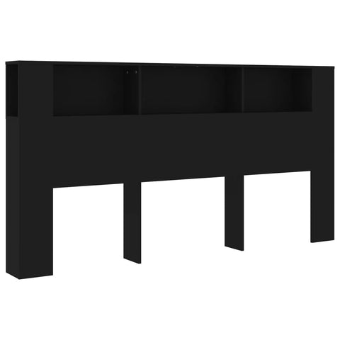 Headboard Cabinet Black 200X18.5X104.5 Cm Headboards & Footboards