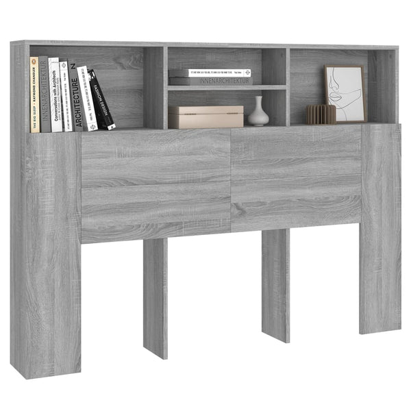 Headboard Cabinet Grey Sonoma 140X19x103.5 Cm Headboards & Footboards