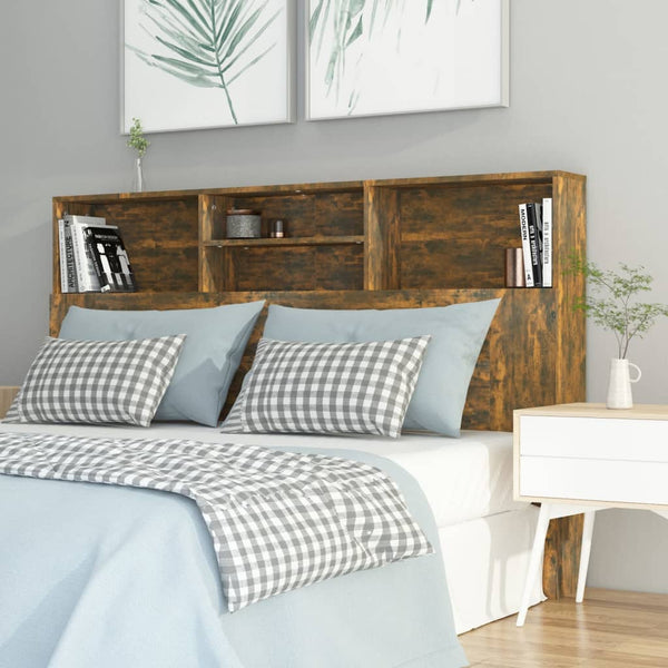 Headboard Cabinet Smoked Oak 160X19x103.5 Cm Headboards & Footboards