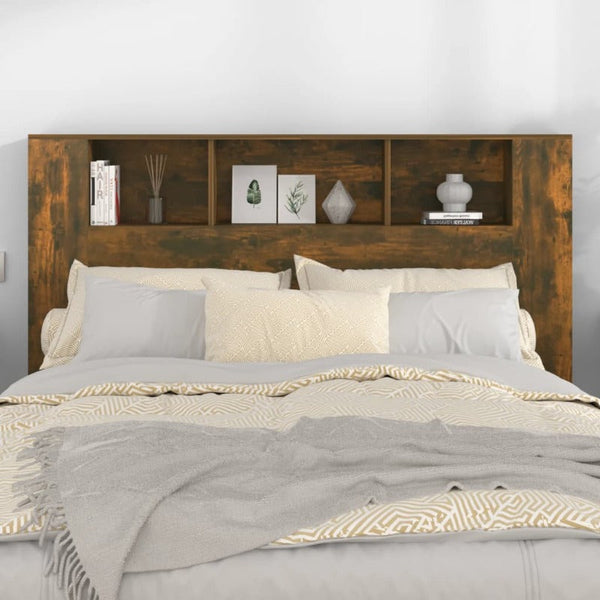 Vidaxl Headboard Cabinet Smoked Oak 160X18.5X104.5 Cm Headboards & Footboards